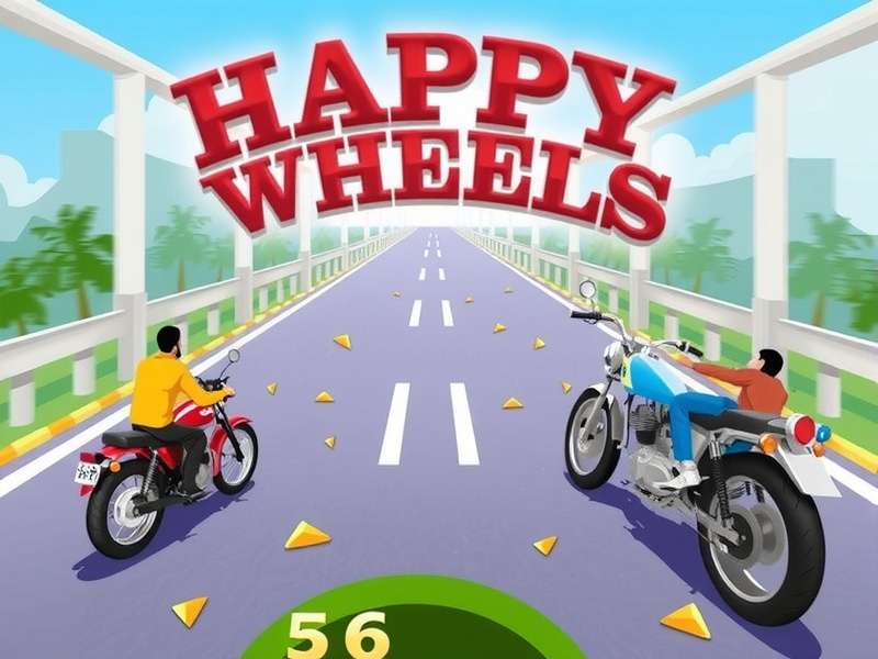 Custom Happy Wheels level featuring Indian street scene with vehicles and obstacles