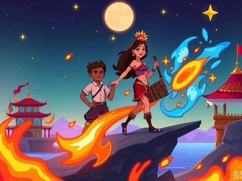 Fireboy and Watergirl cooperative gameplay in Forest Temple