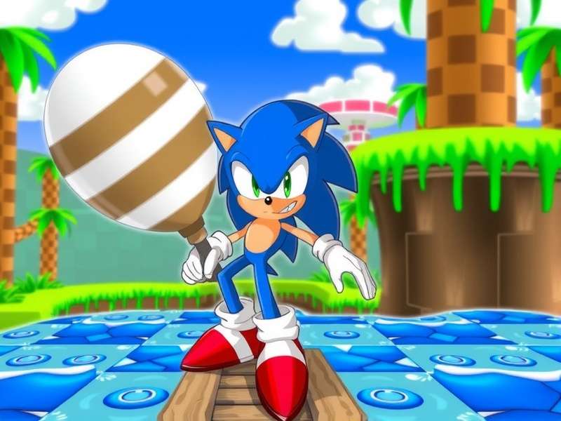 Classic Sonic the Hedgehog gameplay on a computer screen