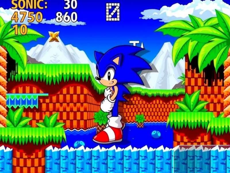 Sonic 2D Accelerator game with speed trails and loops