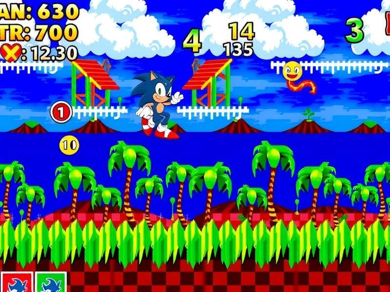 Sonic Chaos Emerald Hunt game with emerald collection gameplay