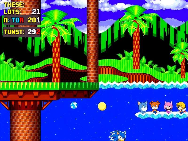 Sonic the Hedgehog Flash games from 2000 running in browser windows