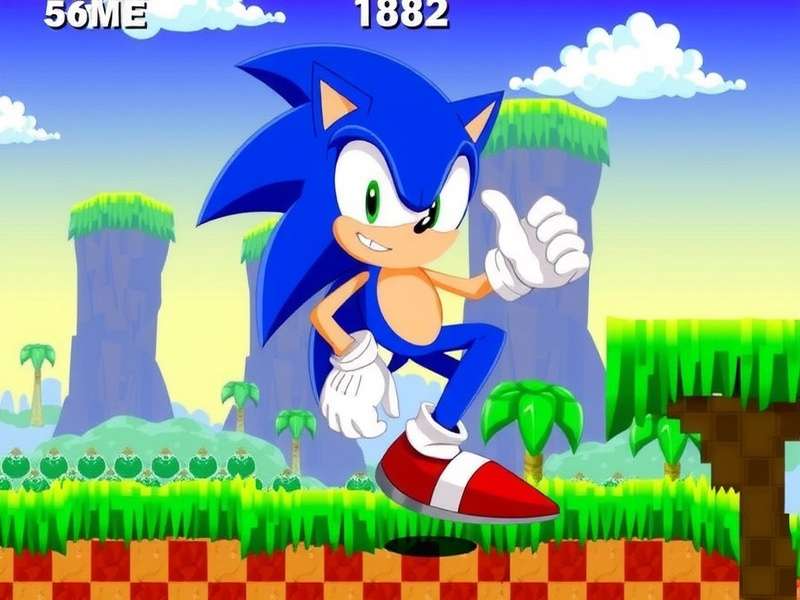 Sonic Flash Game Unblocked gameplay screenshot showing high-speed action