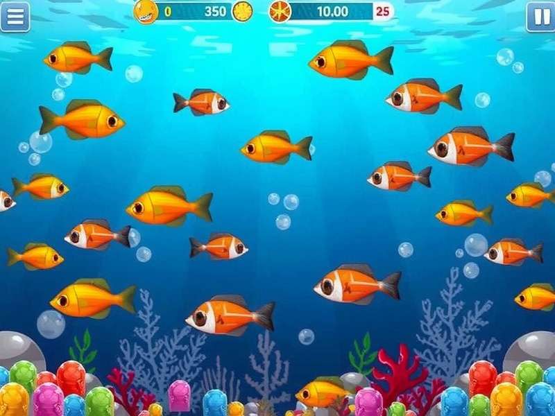 Colorful underwater fish game scene with vibrant graphics