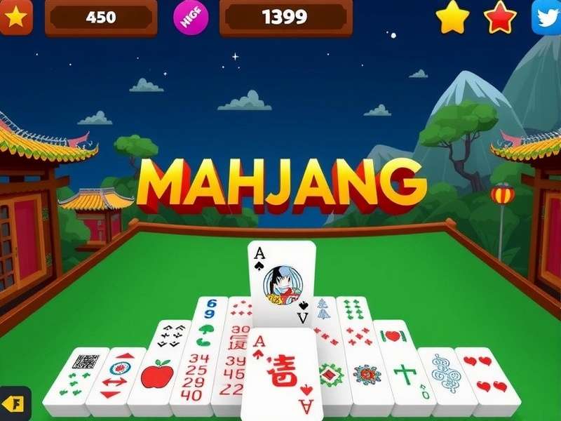 Screenshot of Mahjong Flash Game Online showing tile layout and score