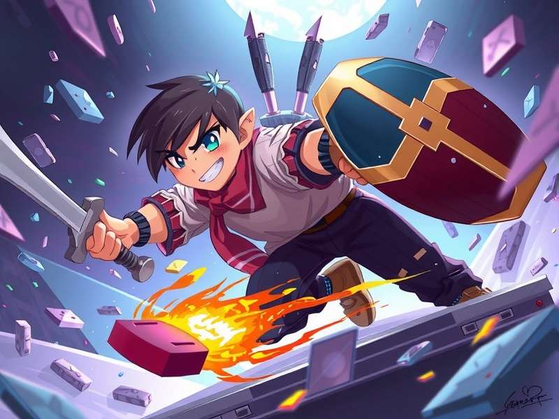 Nostalgic setup of an old computer running a colorful Flash game