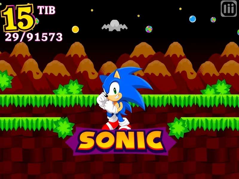 Sonic the Hedgehog Flash game screenshot with speed effects