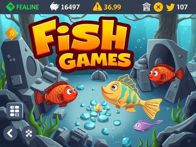 Colorful Flash fish game with underwater scene