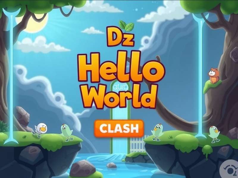Instreamset Url Dz Hello World Flash Game gameplay screenshot showing the Hello World bubble in the Dz bonus level with platform elements