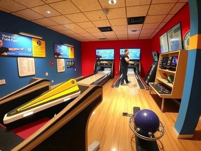 Classic bowling alley pin setup - reminiscent of Flash bowling game graphics